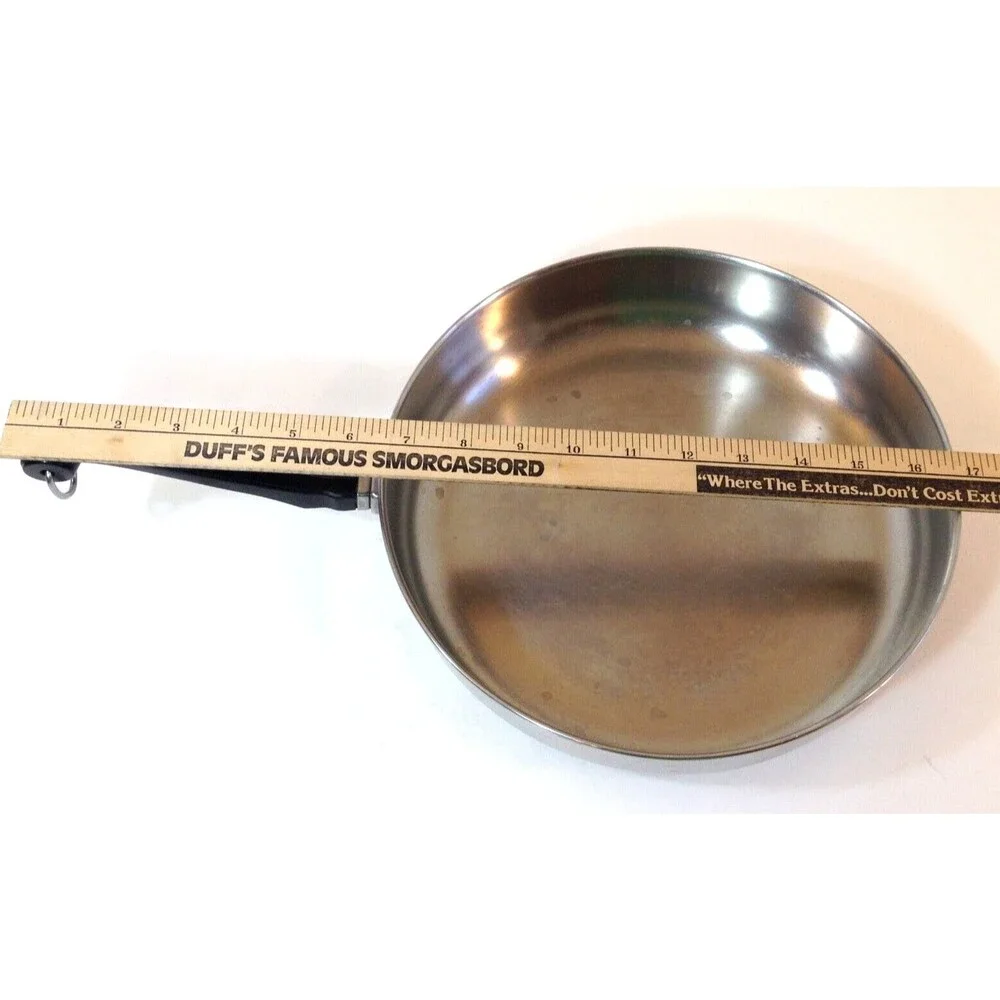 Vintage Farberware Classic Stainless Steel 10 Skillet Frying Pan Aluminum Clad